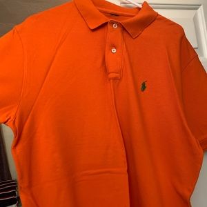 Orange polo shirt